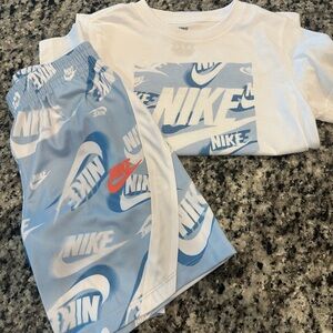 Nike White and Light Blue Graphic Set